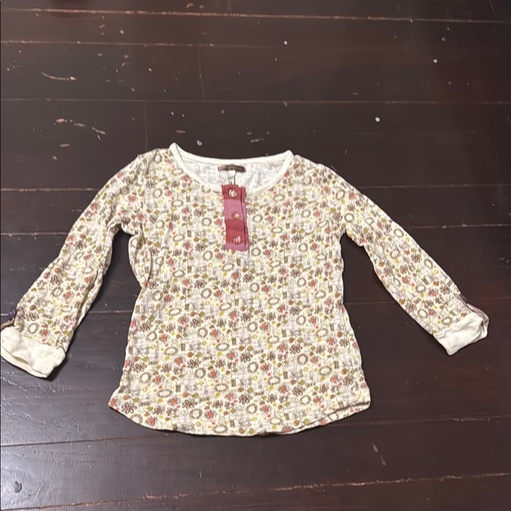 Matilda Jane "You & Me" Light Bright Floral Henley Top Girls size 6